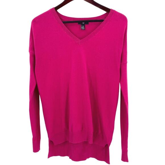 Gap bright pink vneck tunic sweater size XS - Picture 1 of 6